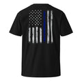 Thin blue line American flag men's t-shirt black