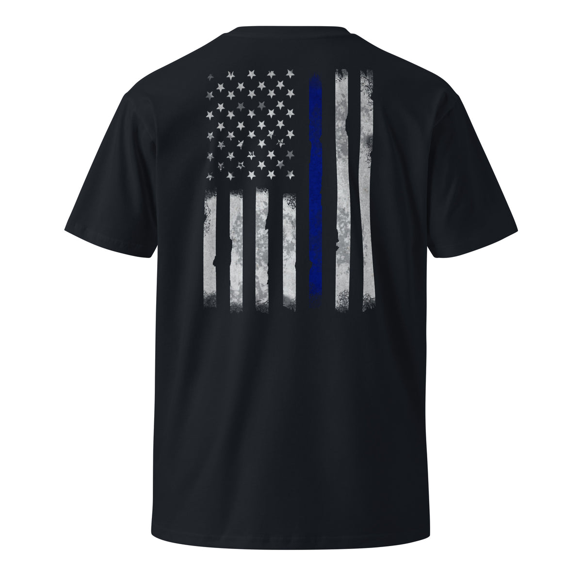 Thin blue line American flag men's t-shirt navy 