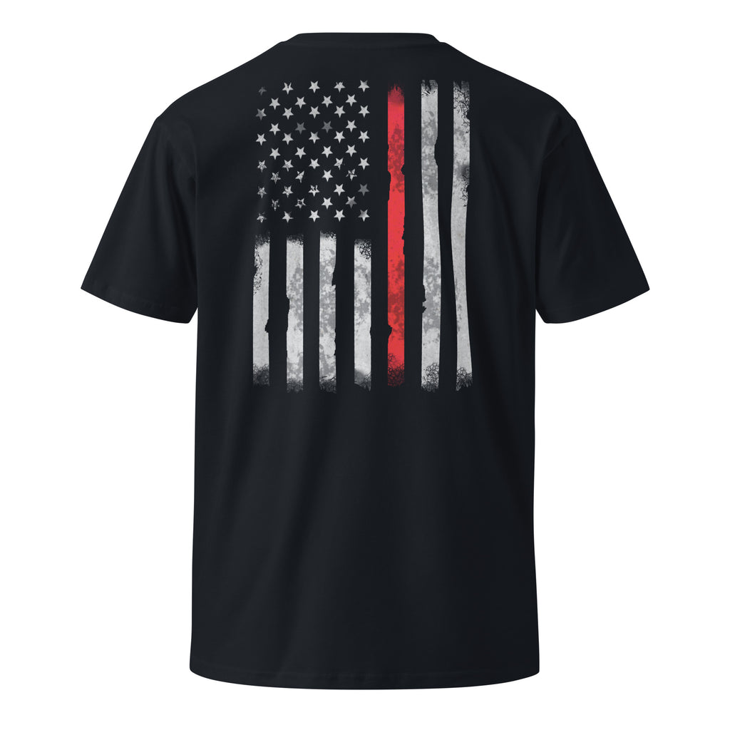Thin red line American flag men's t-shirt navy 