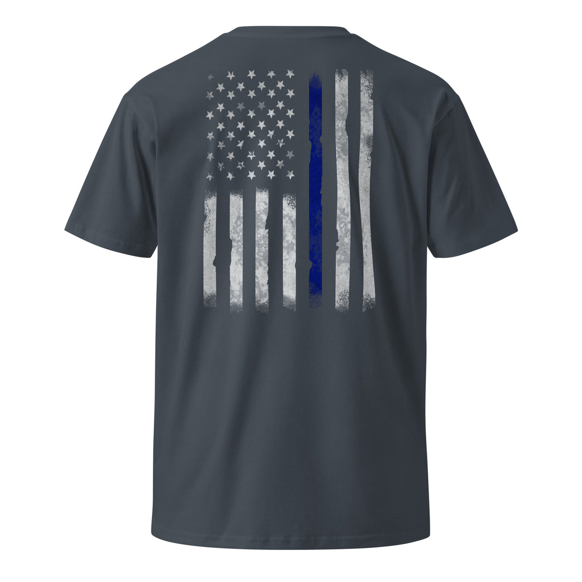 Thin blue line American flag men's t-shirt blue