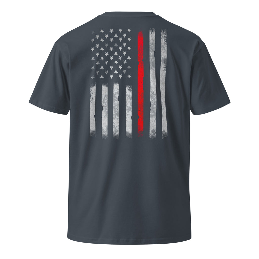 Thin red line American flag men's t-shirt blue