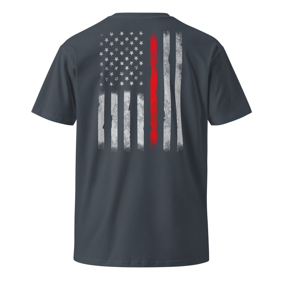Thin red line American flag men's t-shirt blue