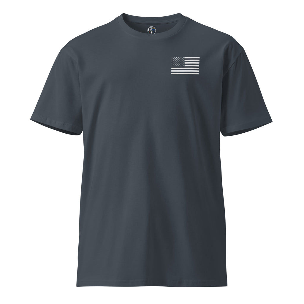 Thin red line American flag men's t-shirt blue
