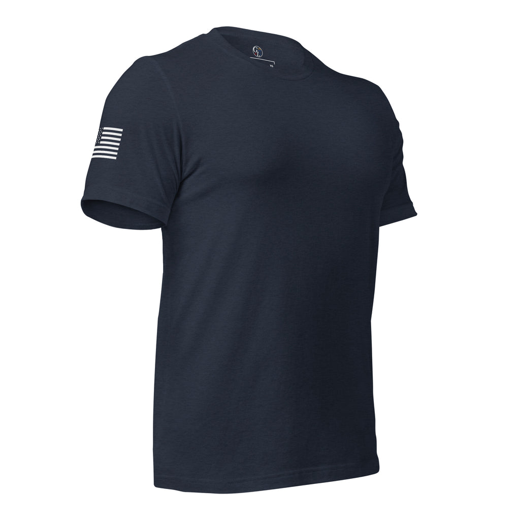 Men's American Flag In God We Trust distressed t-shirt navy