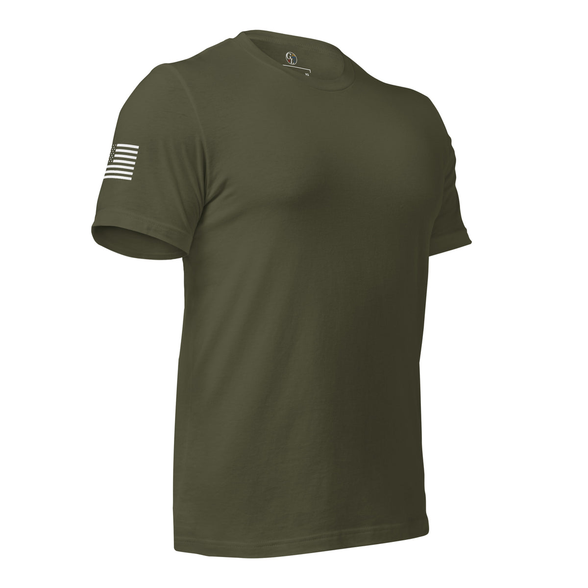 Men's American Flag In God We Trust distressed t-shirt green