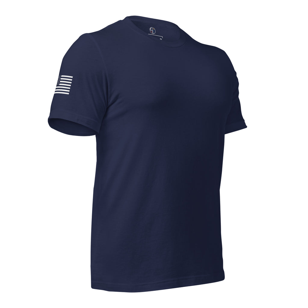 Men's American Flag In God We Trust distressed t-shirt navy 