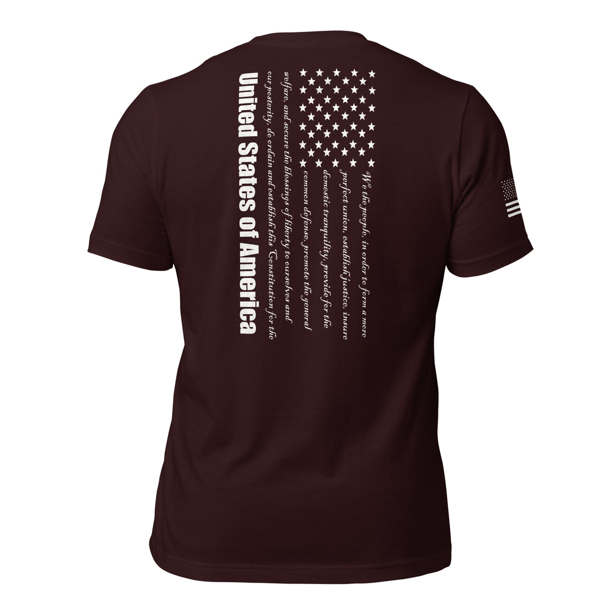 Men's preamble American flag patriotic design maroon