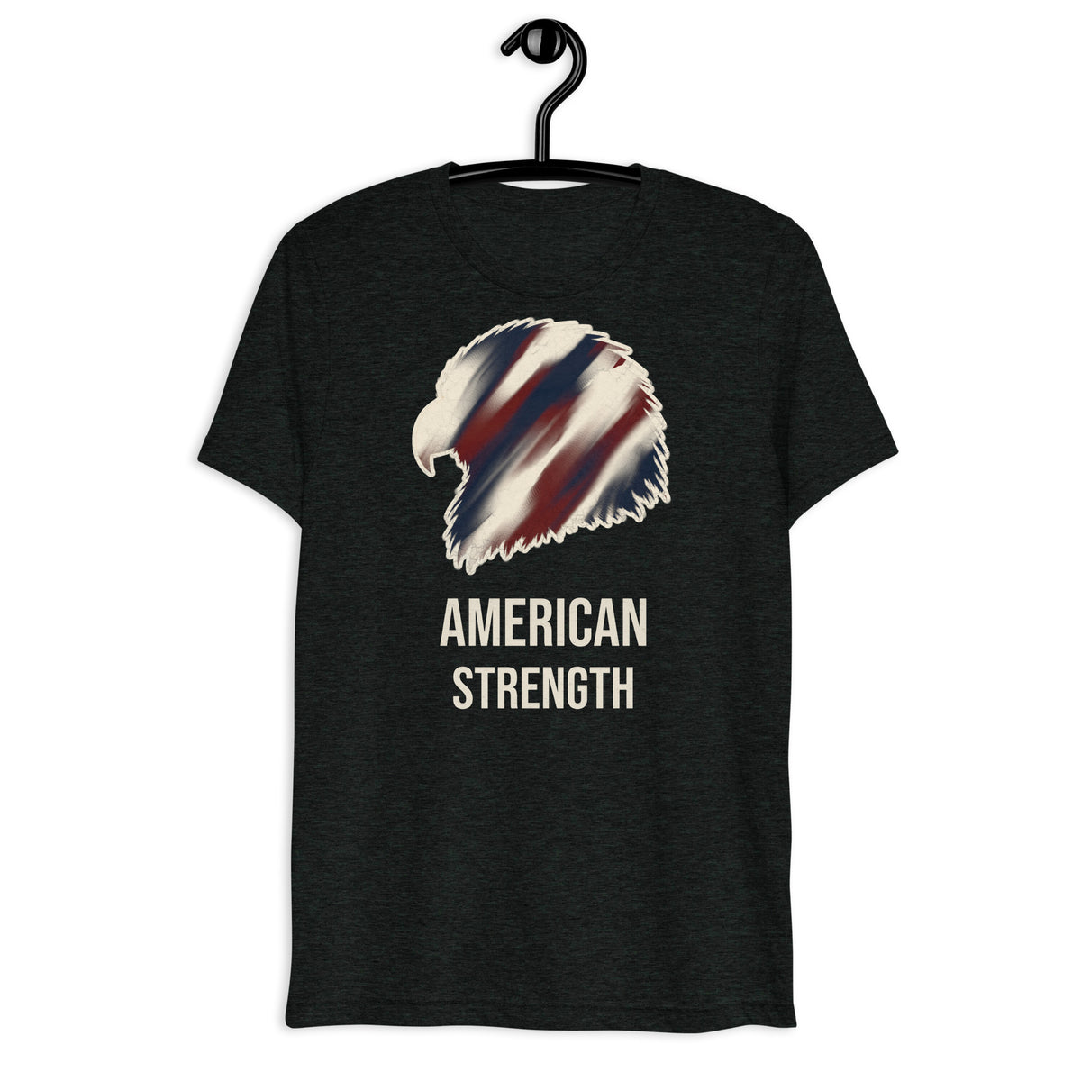 Men's Charcoal American Strength red, white and blue eagle t-shirt