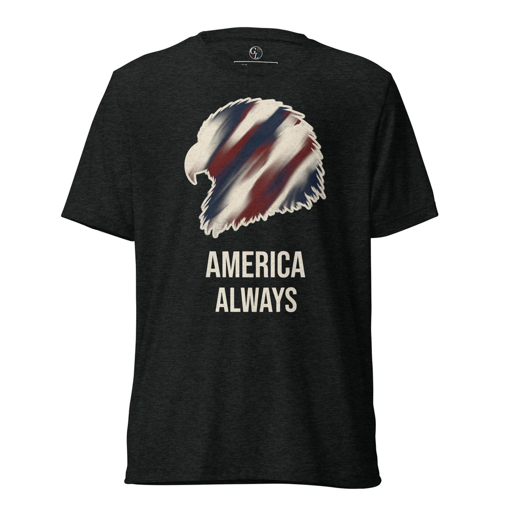 Men's Black America Always red, white and blue eagle t-shirt