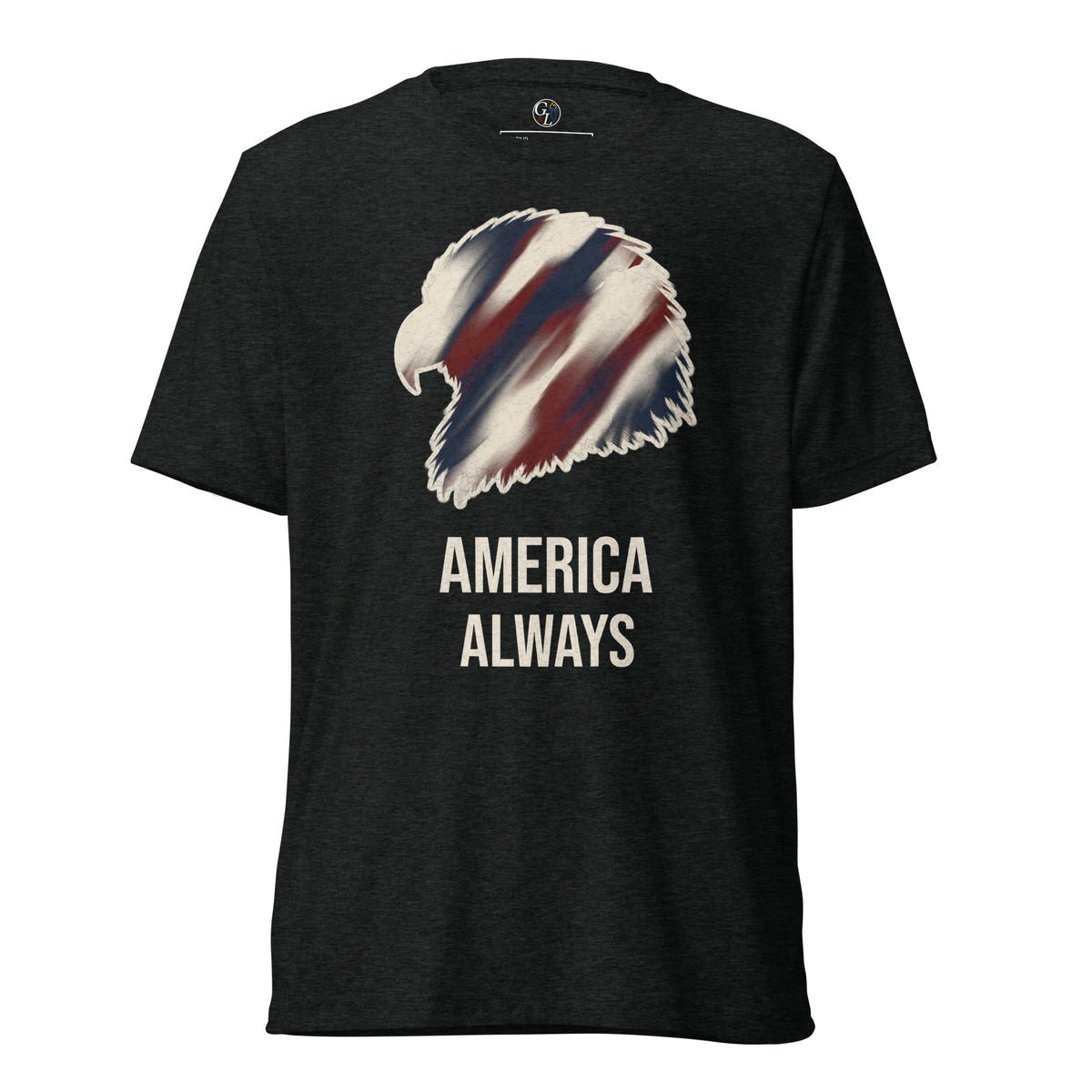 Men's Black America Always red, white and blue eagle t-shirt