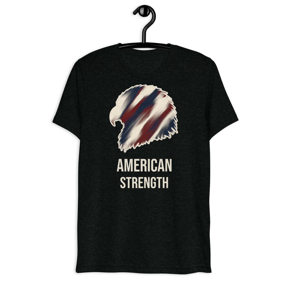 Men's Black American Strength red, white and blue eagle t-shirt