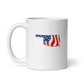 White patriotic American flag Oklahoma mug