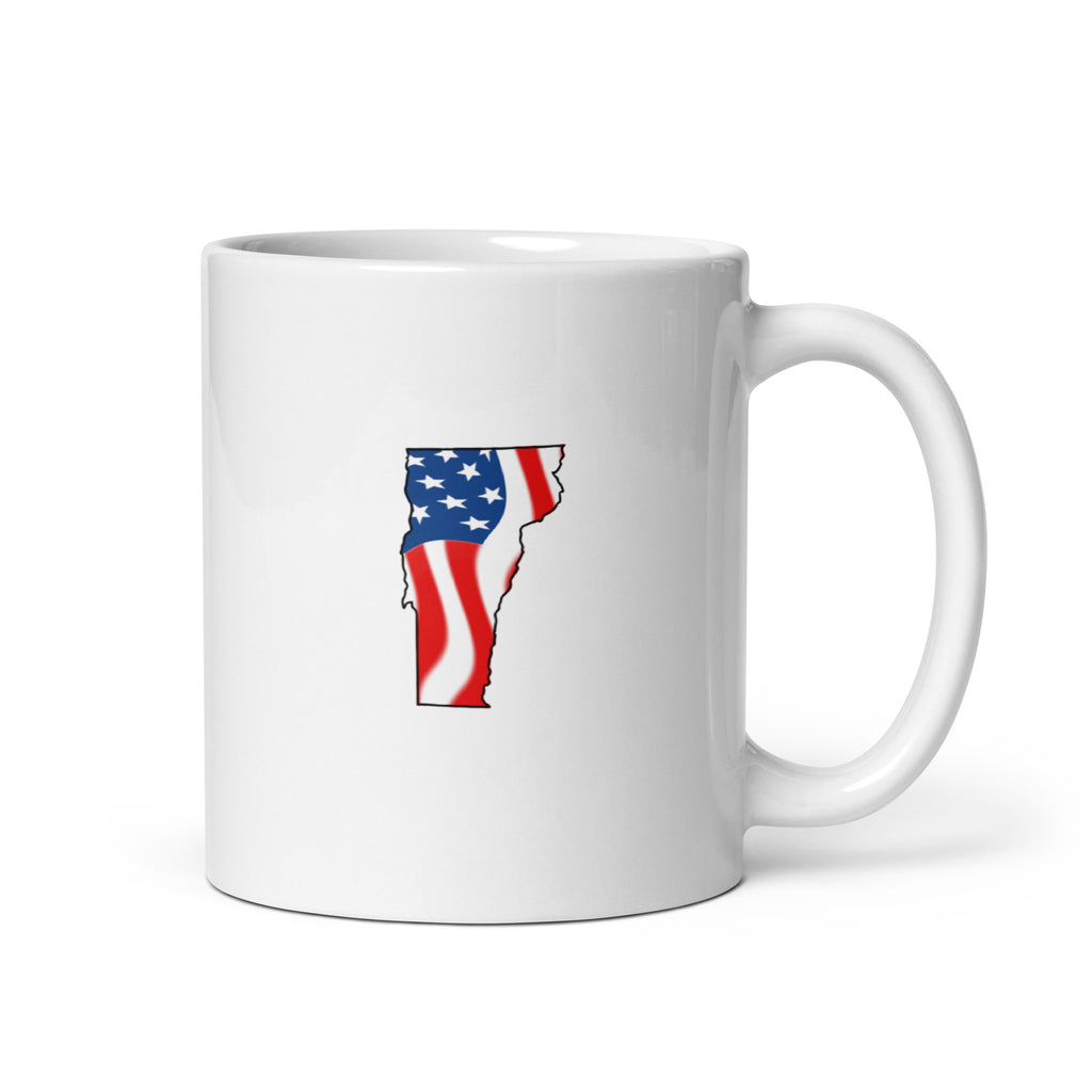 White patriotic American flag Vermont mug