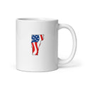 White patriotic American flag Vermont mug
