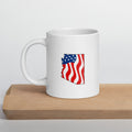 White women's patriotic American flag Arizona mug