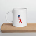 White women's patriotic American flag Delaware mug