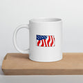White patriotic American flag Kansas mug