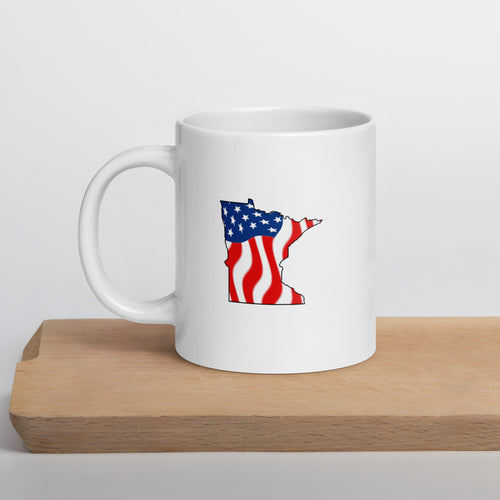 White patriotic American flag Minnesota mug
