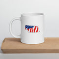 White patriotic American flag Nebraska mug