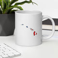 White women's patriotic American flag Hawaii mug