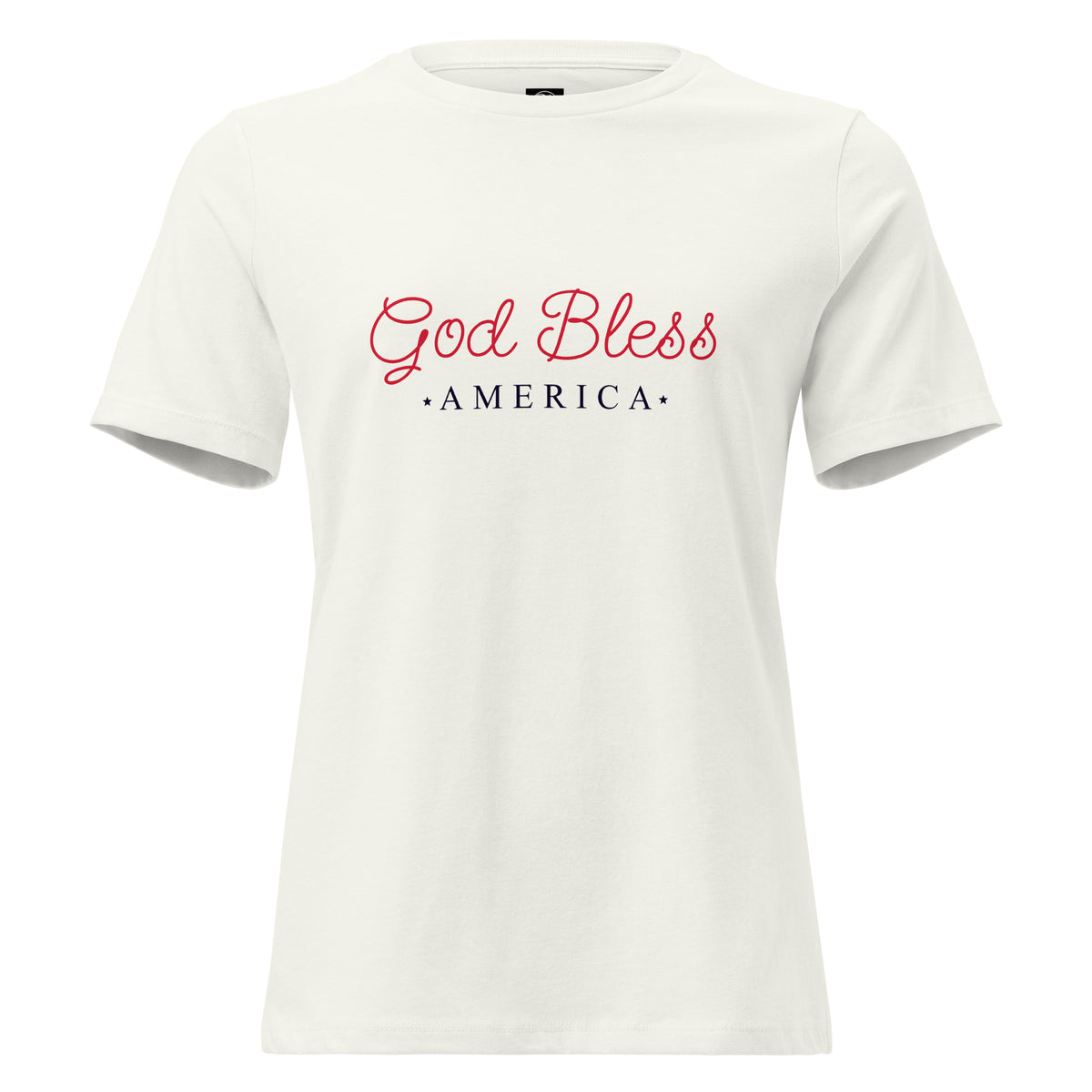 women's vintage white t-shirt with God Bless America written on it