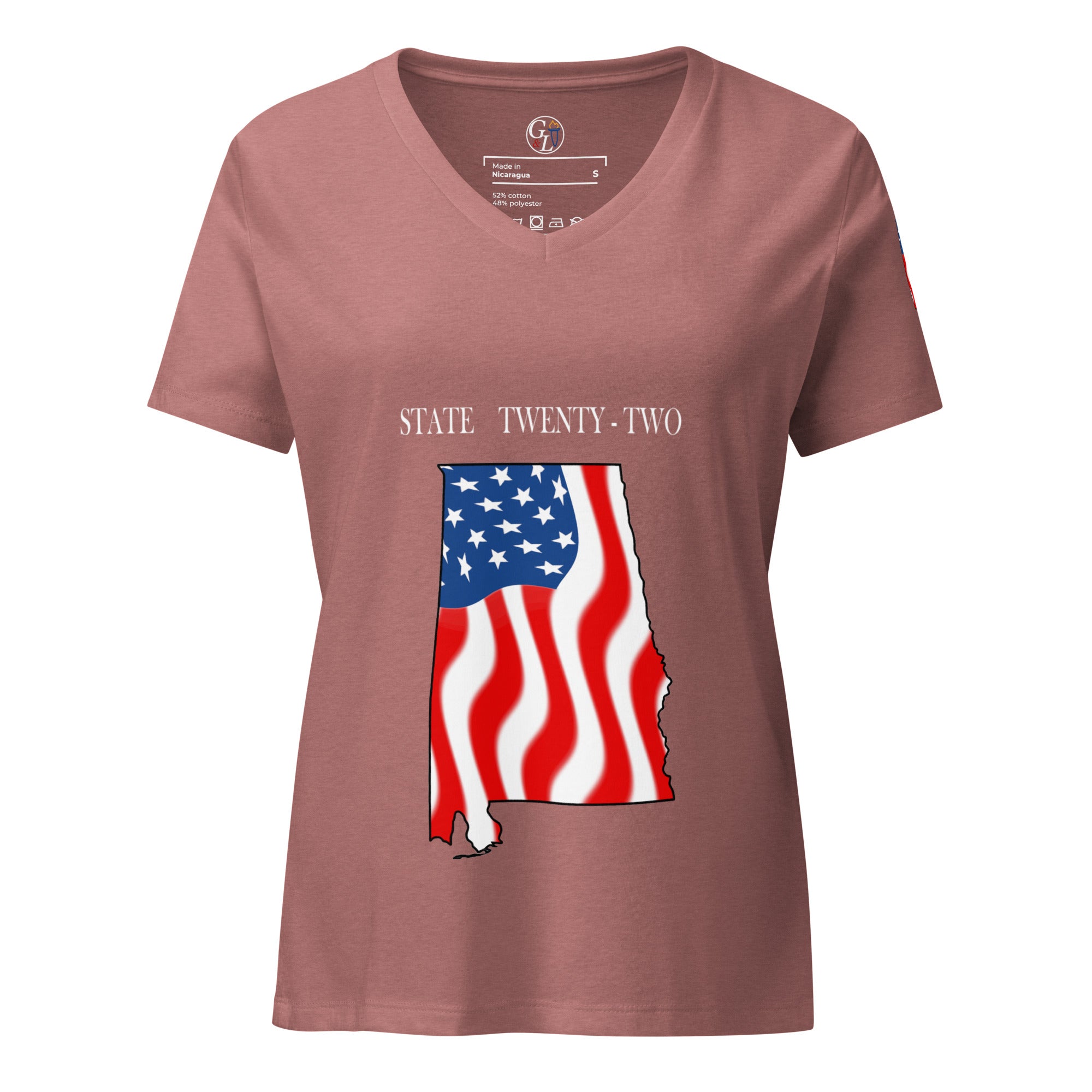 Pink women's patriotic American Flag Alabama t-shirt