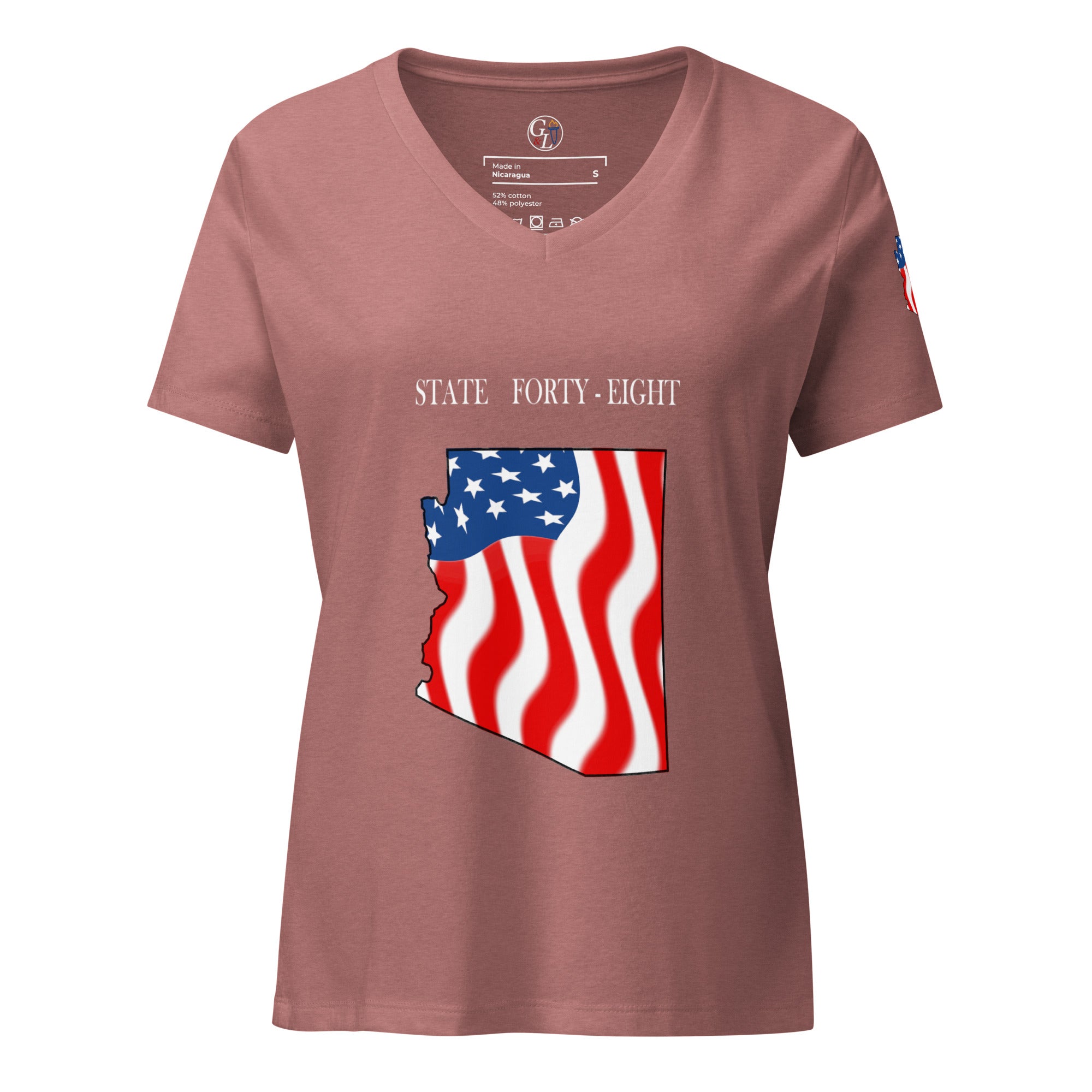 Pink women's patriotic American Flag Arizona t-shirt