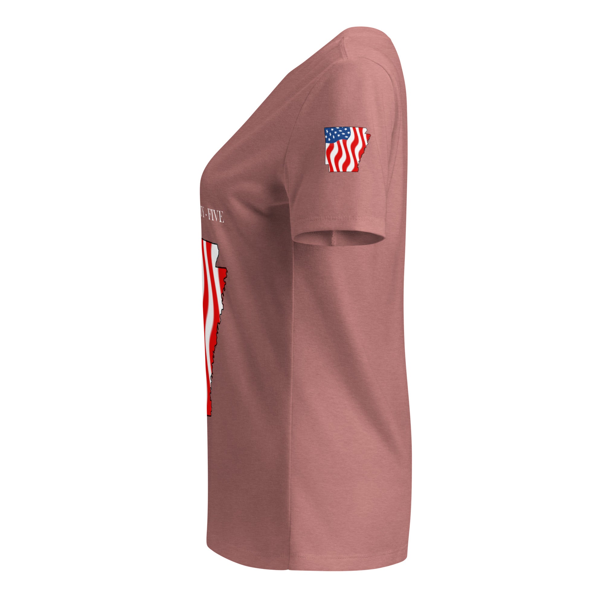 Pink women's patriotic American Flag Arkansas t-shirt