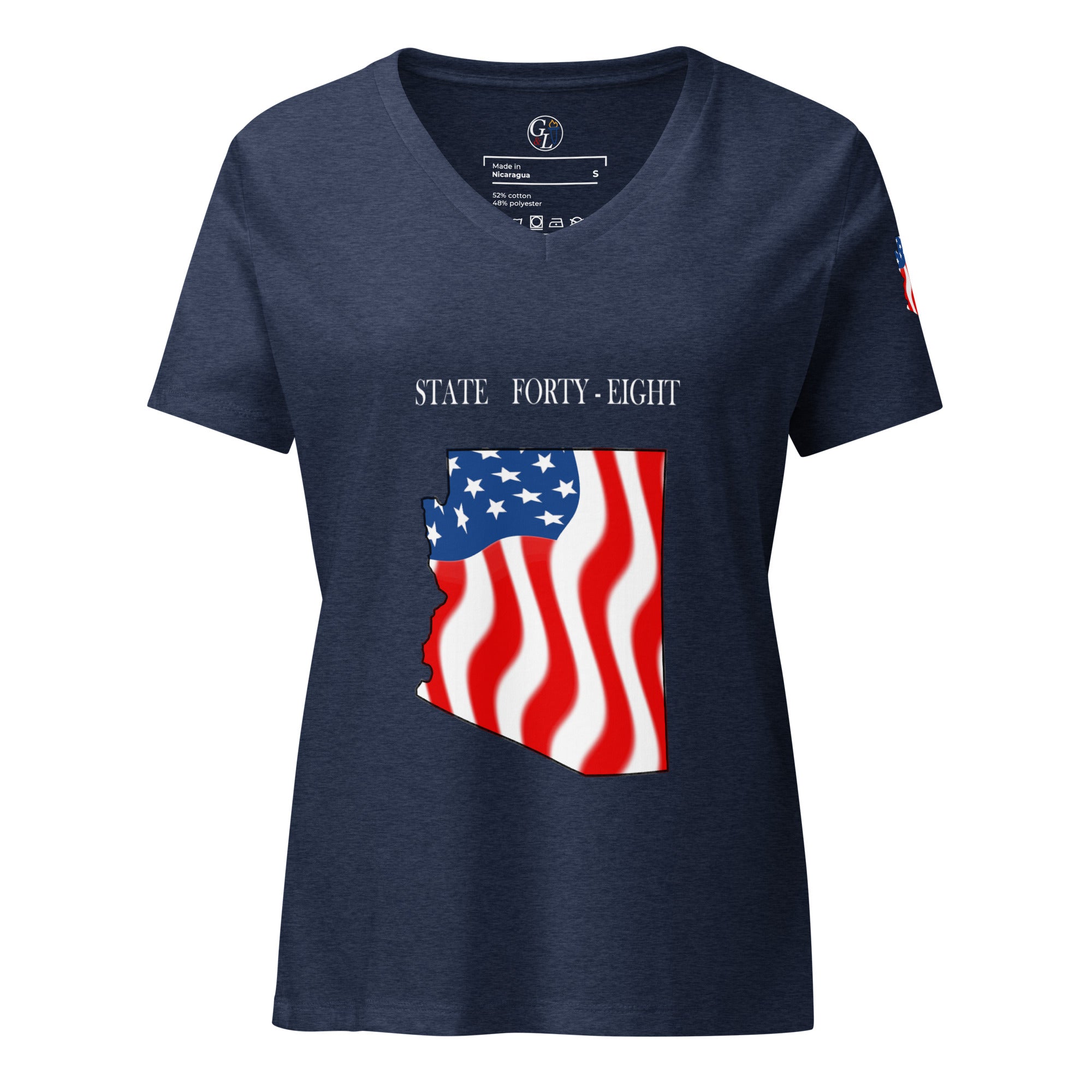 Navy women's patriotic American Flag Arizona t-shirt