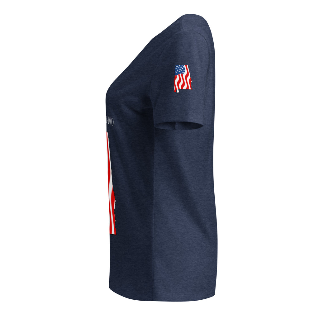 Navy women's patriotic American Flag Alabama t-shirt