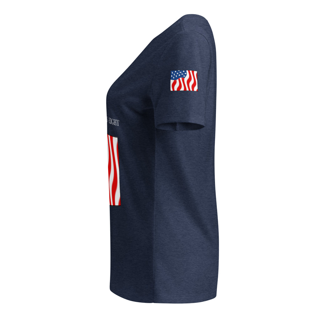 Navy women's patriotic American Flag Colorado t-shirt