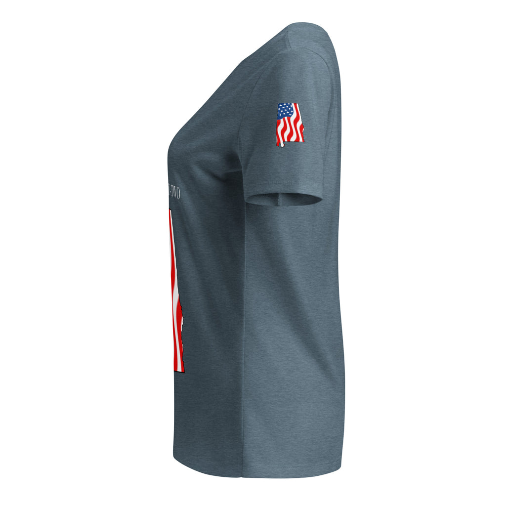 Gray women's patriotic American Flag Alabama t-shirt