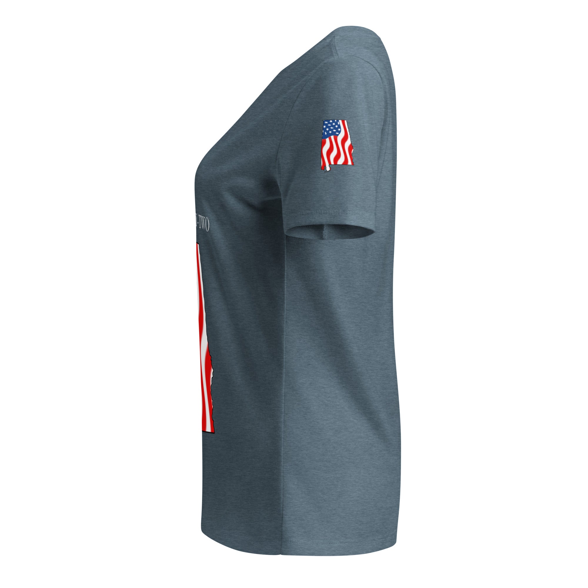 Gray women's patriotic American Flag Alabama t-shirt