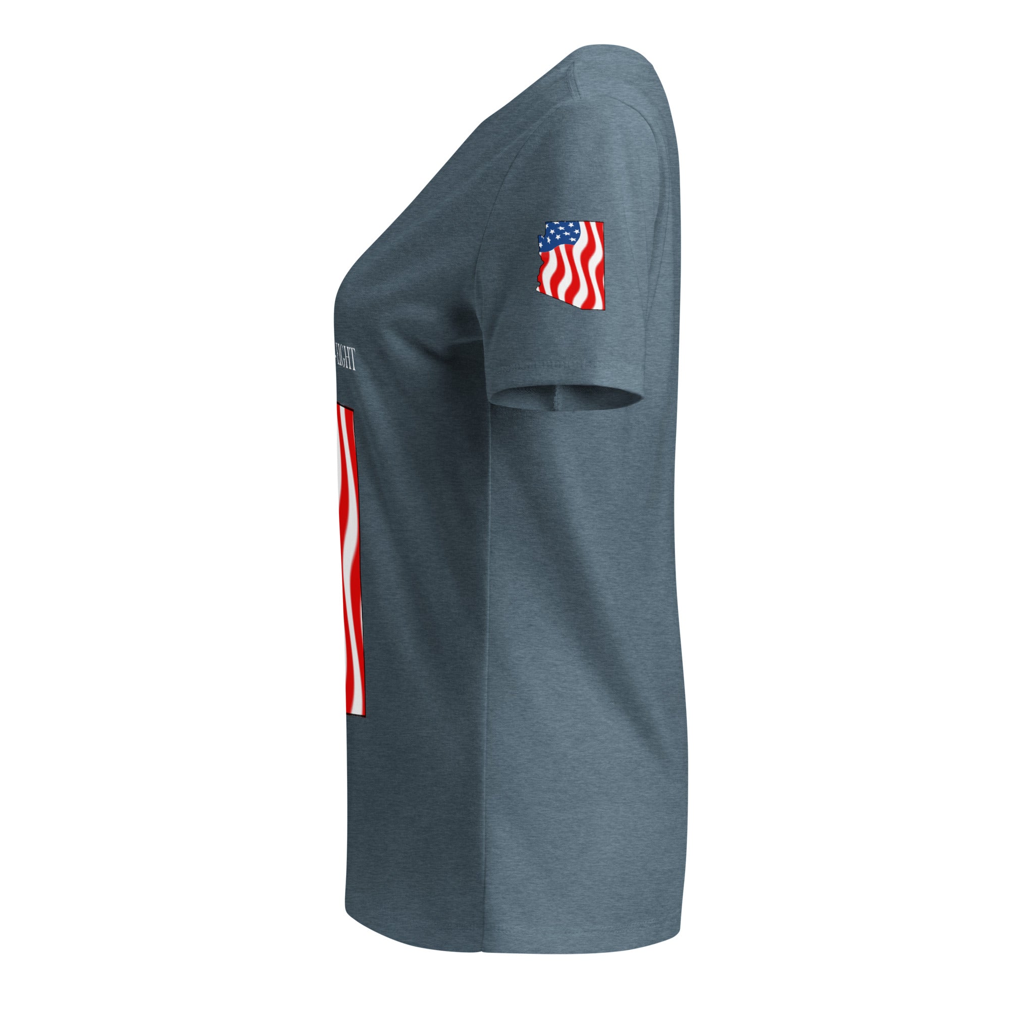 Gray women's patriotic American Flag Arizona t-shirt