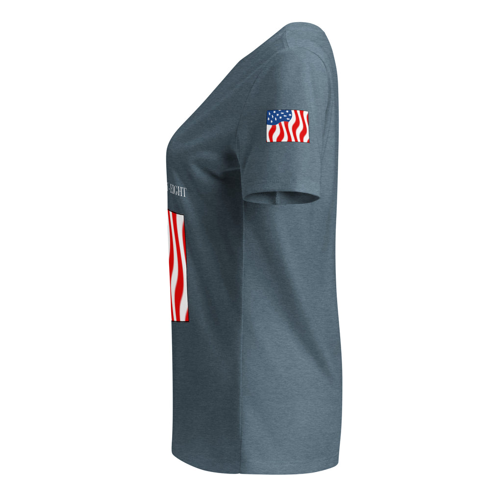 Gray women's patriotic American Flag Colorado t-shirt