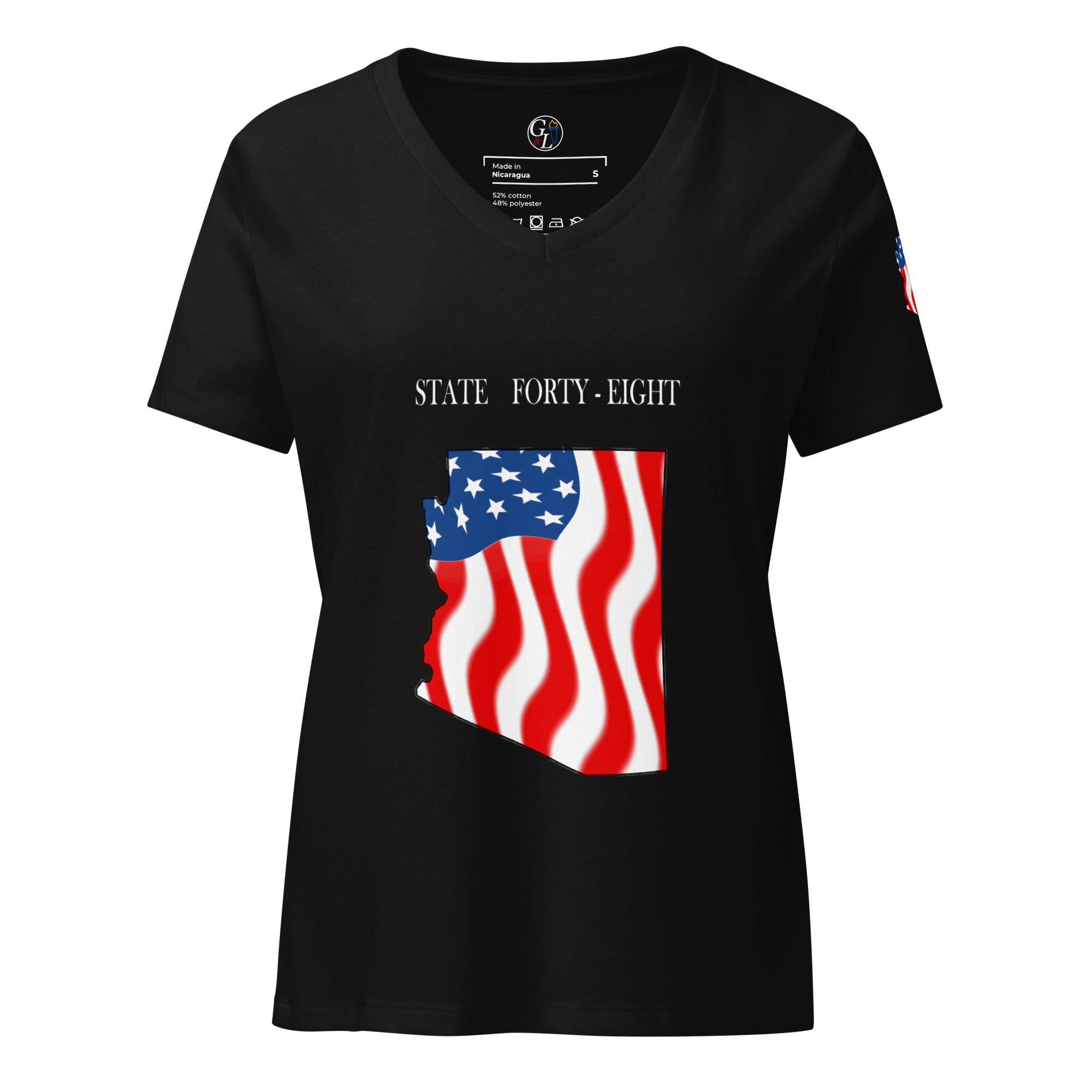 Black women's patriotic American Flag Arizona t-shirt