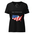 Black women's patriotic American Flag America t-shirt