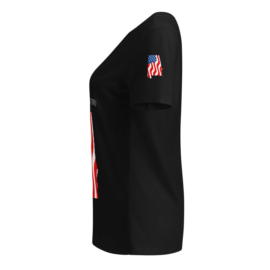 Black women's patriotic American Flag Alabama t-shirt
