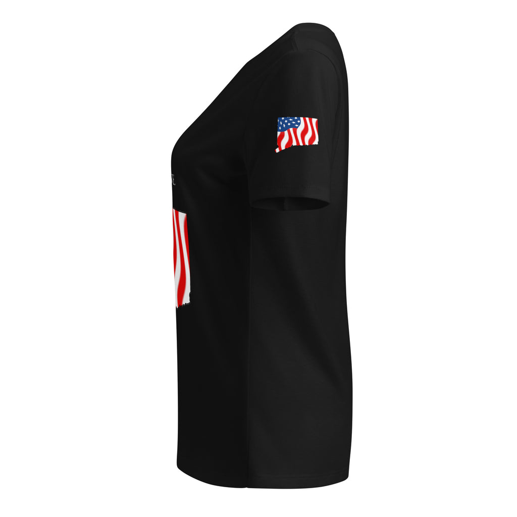 Black women's patriotic American Flag Connecticut t-shirt