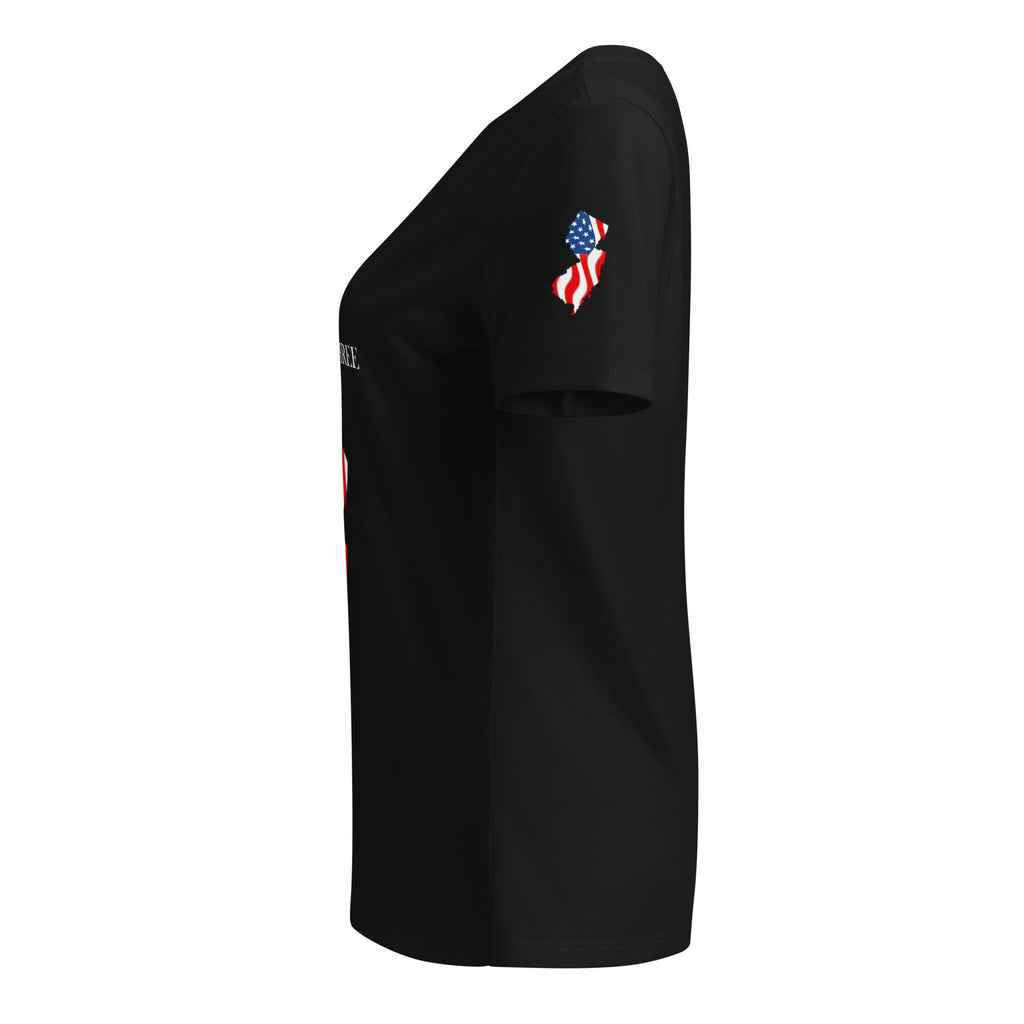 Black women's patriotic American flag New Jersey t-shirt