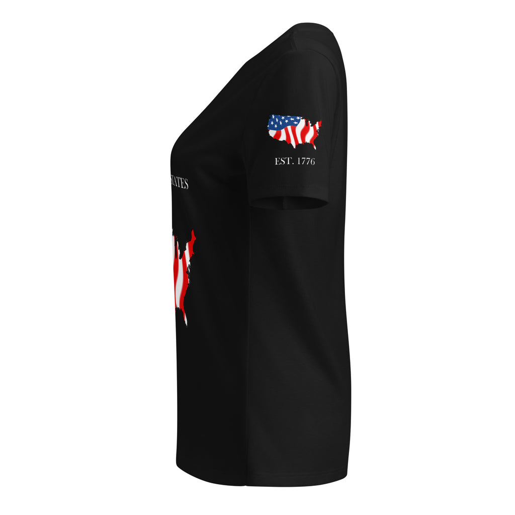 Black women's patriotic American Flag America t-shirt