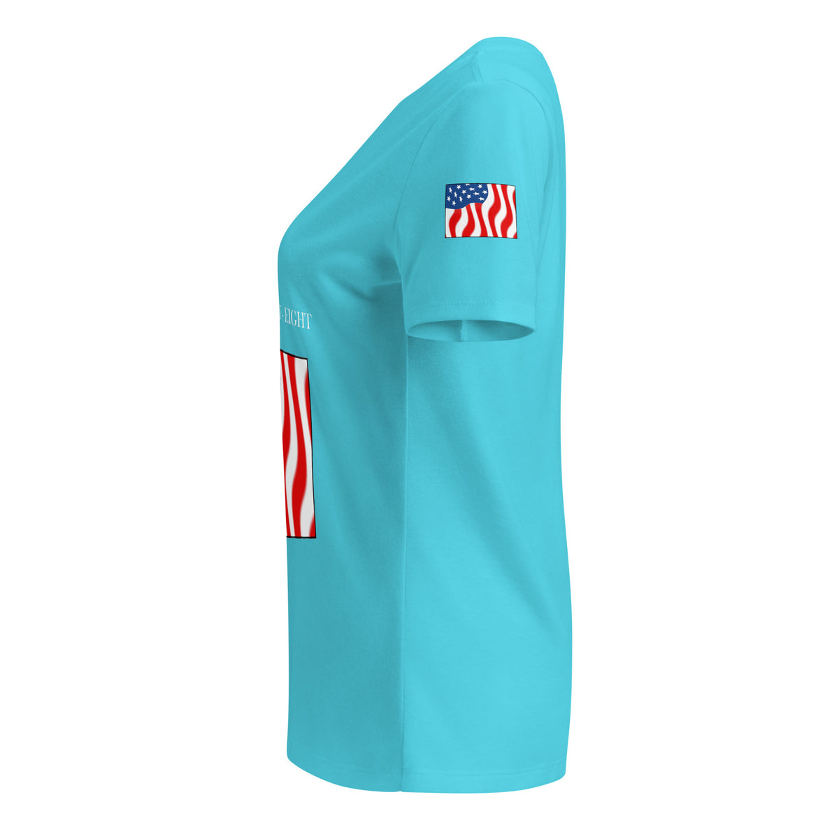 Teal women's patriotic American Flag Colorado t-shirt
